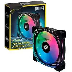 Cooler FAN para Gabinete e CPU 120mm Silencioso 1500Rpm LED Revenger G-VR336 Preto