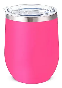 Copo Cuia Térmico Stanley Rosa Choque 360Ml Beer Pint Em Aço Inox Com Tampa