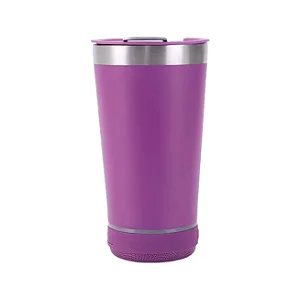Copo Térmico Stanley Beer Pint Musical 420Ml Roxo Em Aço Inox E Caixa De Som Bluetooth, Com Abridor