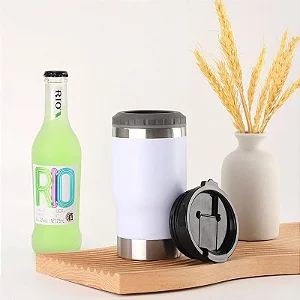 Copo Térmico Stanley Beer Pint Suporte Long Neck 420Ml Branco Em Aço Inox