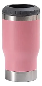 Copo Térmico Stanley Beer Pint Suporte Long Neck 420Ml Rosa Claro Em Aço Inox