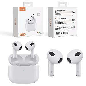 Fone Bluetooth 5.3 Tws Kaidi Kd789 Com Estojo De Recarga E Som Estéreo