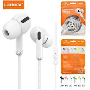 Fone Com Fio Lehmox Lef1006 Estéreo P2 Com Áudio Claro E Microfone Branco
