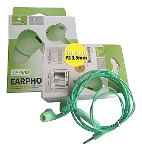 Fone Com Fio Lehmox Lef1057 Estéreo Com Microfone Verde