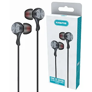 Fone De Ouvido Com Fio K508 Kimaster Preto Entrada P2