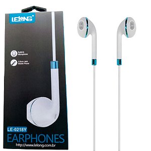 Fone In-Ear P2 Lelong Le0218Y Com Microfone E Isolamento De Ruído Azul