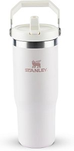 Garrafa Térmica Flip Straw Stanley Com Tampa, Alça E Canudo 650Ml Branco