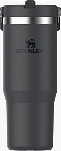 Garrafa Térmica Flip Straw Stanley Com Tampa, Alça E Canudo 650Ml Cinza