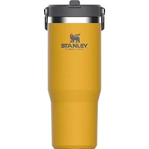 Garrafa Térmica Flip Straw Stanley Com Tampa, Alça E Canudo 650Ml Laranja