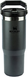 Garrafa Térmica Flip Straw Stanley Com Tampa, Alça E Canudo 650Ml Preto