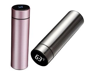 Garrafa Térmica Led Em Aço Inox Temperatura Digital 500Ml Roxo - Beer Pints
