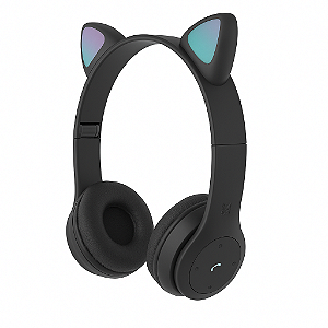 Headphone Bluetooth Altomex B19A Rgb Com Orelhinhas E Visual Gamer Preto