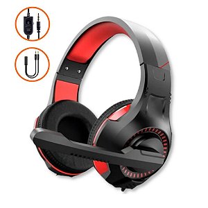 Headset Com Microfone Para Pc E Consoles Lehmox Lef-1212 Vermelho