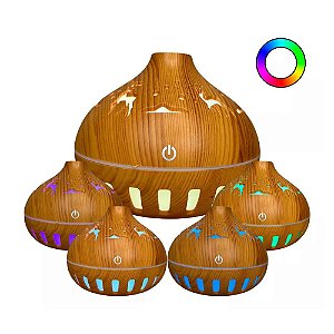 Mini Umidificador De Ambiente Com Luz E Design Moderno Onistek On-Um635 Amadeirado