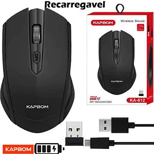 Mouse Ergonômico Sem Fio Bluetooth 2.4Ghz Kapbom Ka-612