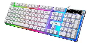 Teclado Retroiluminado Gamer Abnt2 Com Fio Usb E Iluminação Rgb Lehmox Ley-2085 Branco