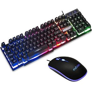 Kit Gamer Usb Com Teclado E Mouse Com Led Integrado Bk-G550