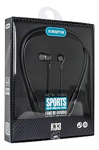 Fone De Ouvido Bluetooth Wireless Stereo Sports K33 Preto