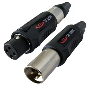 CONECTOR XLR CONVERTCON MACHO / FÊMEA DE LINHA 3 PINOS (UNISEX)