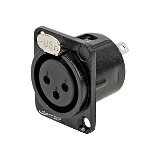 CONECTOR XLR FÊMEA DE PAINEL 3 PINOS