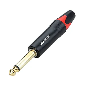 CONECTOR P10 MONO RETO DE LINHA PRETO