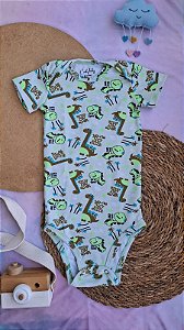 Body Manga Curta Masculino Dino Green