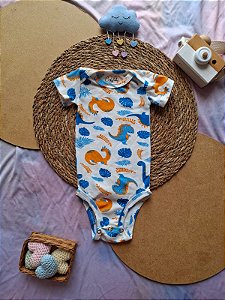 Body Manga Curta Masculino Dino Verão