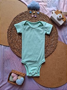 Body Manga Curta Unissex Verde Claro