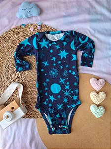 Body Manga Longa Estrelinhas