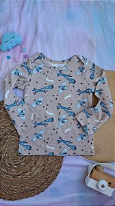 Camiseta Manga Longa Corujas