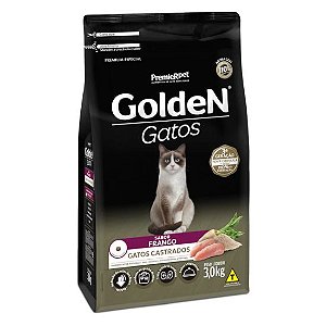 Ração Golden Gatos Adultos Castrados Frango 3kg