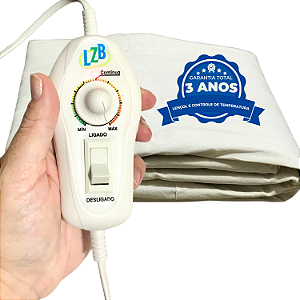 Lençol Térmico Solteiro Luxo Com Controle Potenciômetro 10 Temperaturas