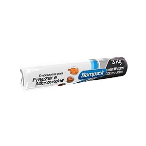 SACO PLASTICO BOBINA 3L FREEZER MICROONDAS C/100 BOMPACK