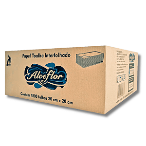 PAPEL TOALHA INTERFOLHA 20X20 20G 100%CELULOSE C/4800FLS ALVEFLOR