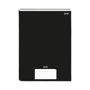 CADERNO BROCHURAO CAPA DURA 1X1 80FLS PRETO STIFF JANDAIA