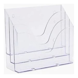 ORGANIZADOR DE ESCRITORIO EXPOSITOR TRIPLO HORIZONTAL CRISTAL NOVACRIL