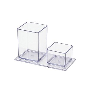 PORTA CANETAS DUPLO CRISTAL NOVACRIL