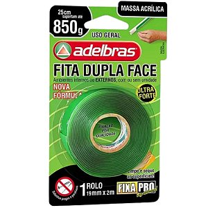 FITA DUPLA FACE ACRILICA 19MMX2M FIXA PRO ADELBRAS