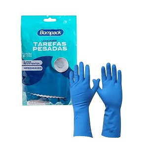 LUVA MULTIUSO VERNIZ AZUL TAREFAS PESADAS P(7) BOMPACK