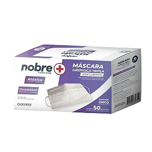 MASCARA CIRURGICA TRIPLA COM ELASTICO C/50 NOBRE