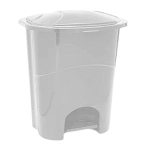LIXEIRA 40L COM PEDAL BRANCA PARAMOUNT