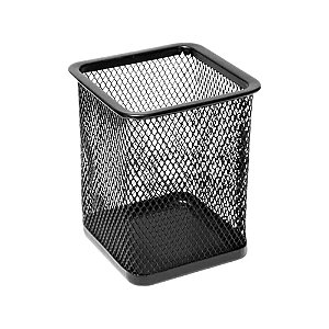 PORTA CANETAS/LAPIS ARAMADO QUADRADO PRETO BRW