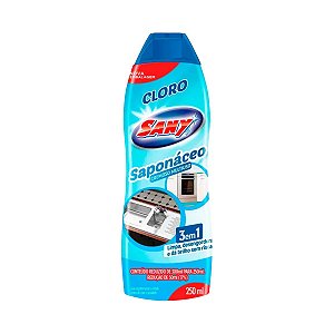 SAPONACEO CREMOSO 250ML C/ CLORO SANY