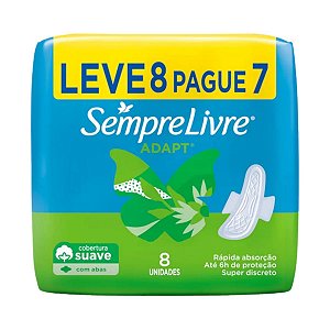 ABSORVENTE COM ABAS C/ 8 SEMPRE LIVRE