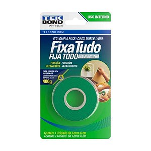 FITA DUPLA FACE ACRILICA 12MMX2M FIXA TUDO TEKBOND