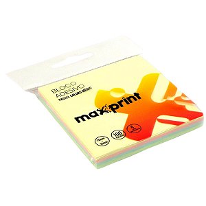 BLOCO ADESIVO 76X76MM 4CORES PASTEL MAXPRINT