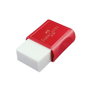 BORRACHA BRANCA COM CAPA PLASTICA VERMELHA FABER-CASTELL