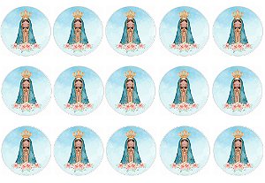 Papel de Arroz Redondo para Pirulito e Cupcake Nossa Senhora Aparecida - 5cm