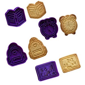 Kit Marcadores e Cortadores Volta às aulas Para pasta Americana e Biscoitos