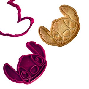 Marcador e Cortador Rosto Alienígena Azul Para pasta Americana e Biscoitos